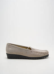 Mocassins tissage satiné talon plat jusqu'à 3cm or BOISSY femme