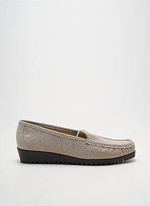Mocassins tissage satiné talon plat jusqu'à 3cm or BOISSY femme