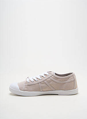 Baskets bout rond talon plat jusqu'à 3cm beige LE TEMPS DES CERISES femme