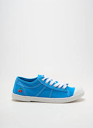 Baskets bout rond talon plat jusqu'à 3cm bleu LE TEMPS DES CERISES femme