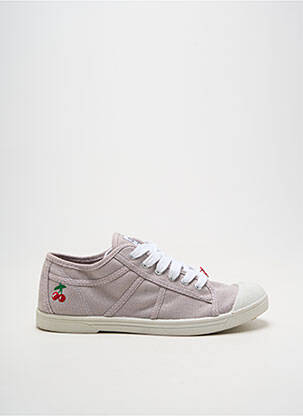 Baskets bout rond talon plat jusqu'à 3cm violet LE TEMPS DES CERISES femme