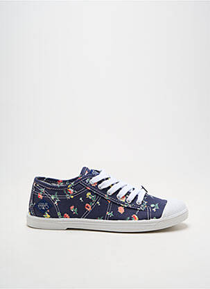 Baskets bout rond talon plat jusqu'à 3cm bleu LE TEMPS DES CERISES femme