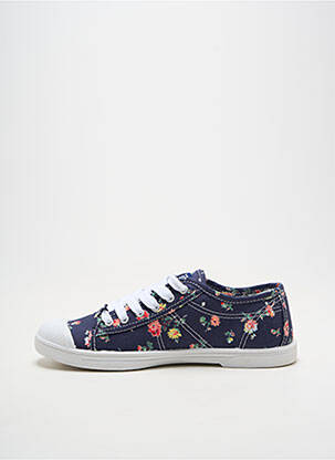 Baskets bout rond talon plat jusqu'à 3cm bleu LE TEMPS DES CERISES femme