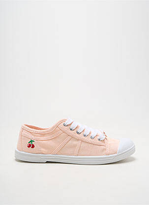 Baskets bout rond talon plat jusqu'à 3cm rose LE TEMPS DES CERISES femme