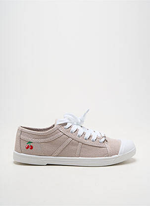 Baskets bout rond talon plat jusqu'à 3cm beige LE TEMPS DES CERISES femme