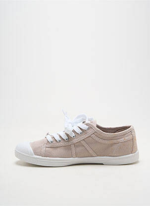 Baskets bout rond talon plat jusqu'à 3cm beige LE TEMPS DES CERISES femme