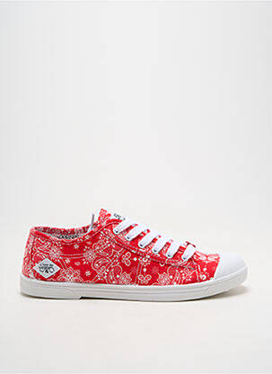 Baskets bout rond talon plat jusqu'à 3cm rouge LE TEMPS DES CERISES femme