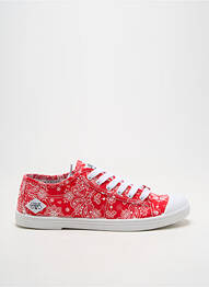 Baskets bout rond talon plat jusqu'à 3cm rouge LE TEMPS DES CERISES femme