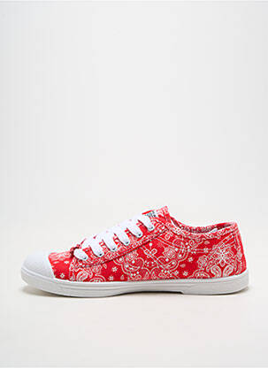 Baskets bout rond talon plat jusqu'à 3cm rouge LE TEMPS DES CERISES femme