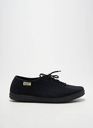 Chaussons/pantoufles fermeture lacets talon plat jusqu'à 3cm noir AMERICAN STADIUM femme