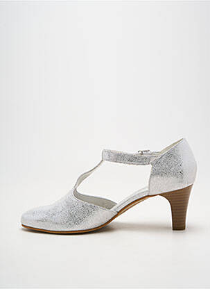 Escarpins tissage satiné talon de 7 à 9cm argent INEA femme