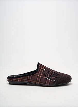 Chaussons/pantoufles bout rond bout rond marron JEVA homme