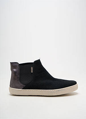 Bottines/boots tissage satiné talon plat jusqu'à 3cm noir VICTORIA femme