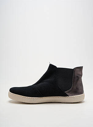 Bottines/boots tissage satiné talon plat jusqu'à 3cm noir VICTORIA femme