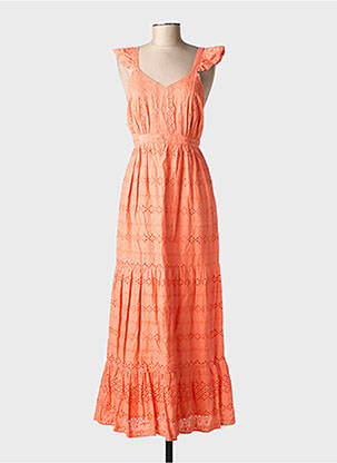 Robe longue sans manche sans manche orange STELLA & SUZIE femme
