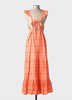Robe longue sans manche sans manche orange STELLA & SUZIE femme