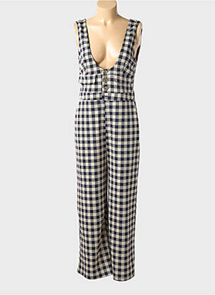 Combi-pantalon fermeture boutonnée sur le devant sans manche bleu CIDER femme