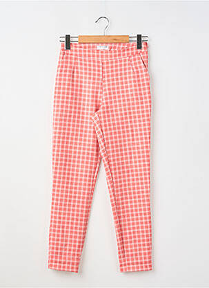 Pantalon slim tissage popeline taille normale rose LOAVIES femme