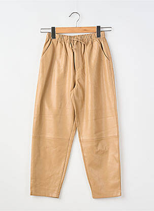 Pantalon droit coupe droite taille élastique beige ZARA fille