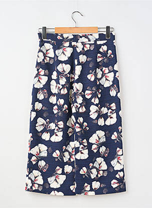 Pantacourt coupe droite taille normale bleu DAHLIA femme