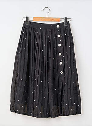 Jupe mi-longue coupe droite noir JOANIE femme