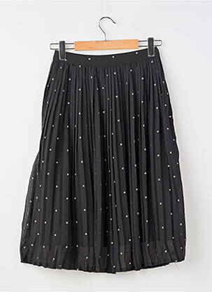 Jupe mi-longue coupe droite noir JOANIE femme