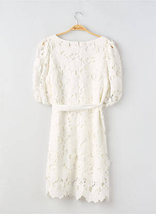 Robe mi-longue fermeture zippée au dos manches courtes blanc DERHY femme