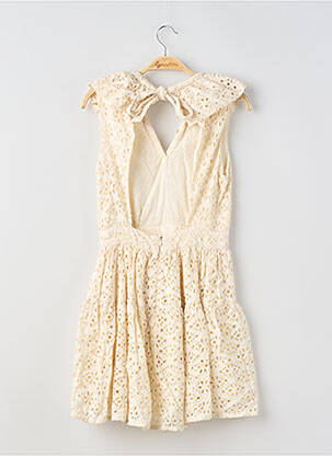 Robe courte manches courtes manches courtes beige STELLA & SUZIE femme
