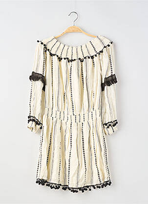 Robe courte manches longues manches longues beige TULAROSA femme