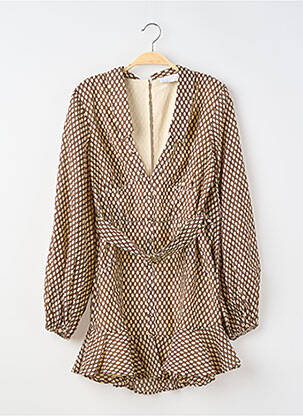 Robe courte manches longues manches longues marron ASOS femme