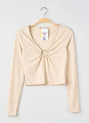 Top stretch manches longues beige ASOS femme