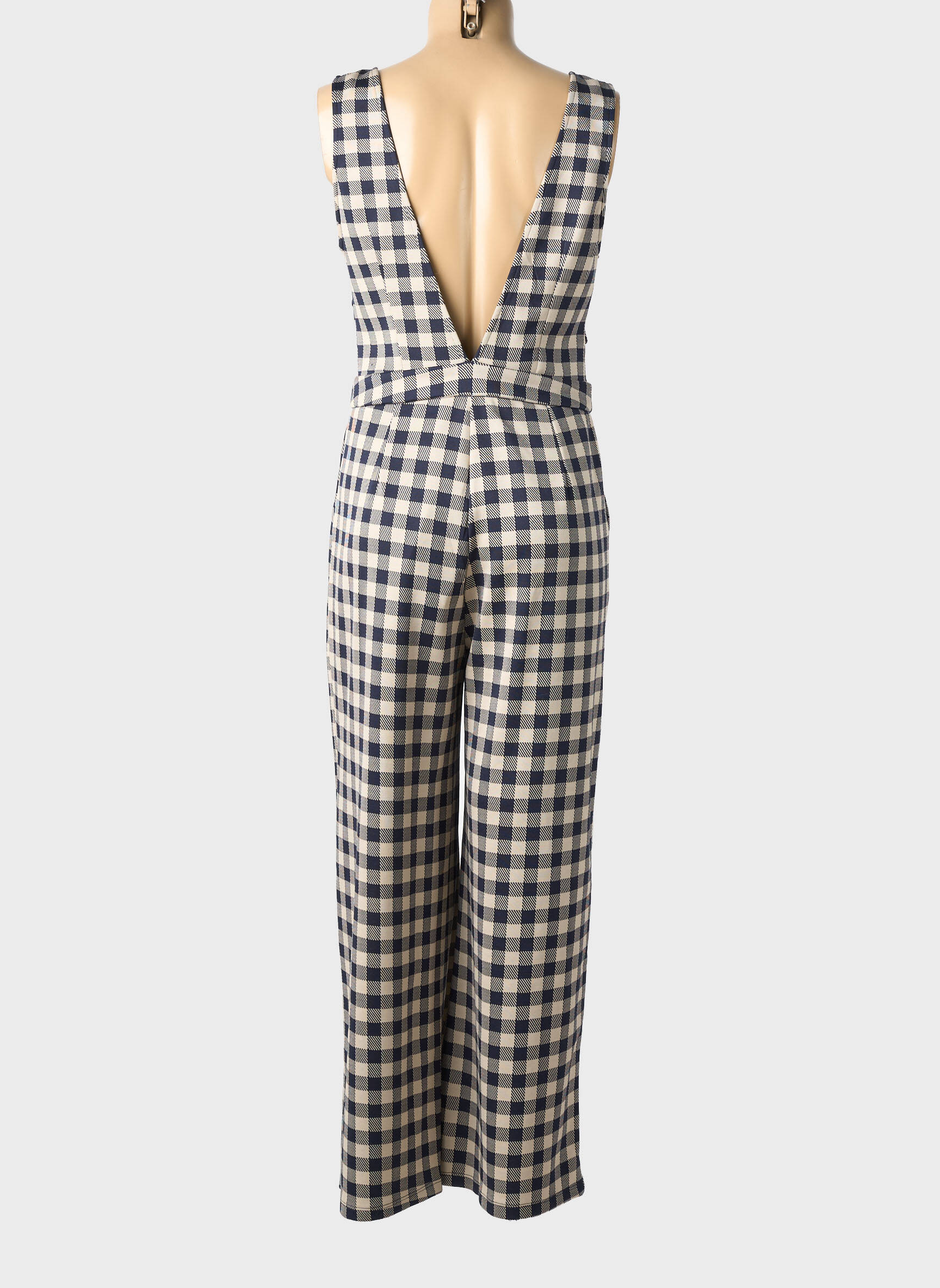 Combi-pantalon fermeture boutonnée sur le devant sans manche bleu CIDER femme