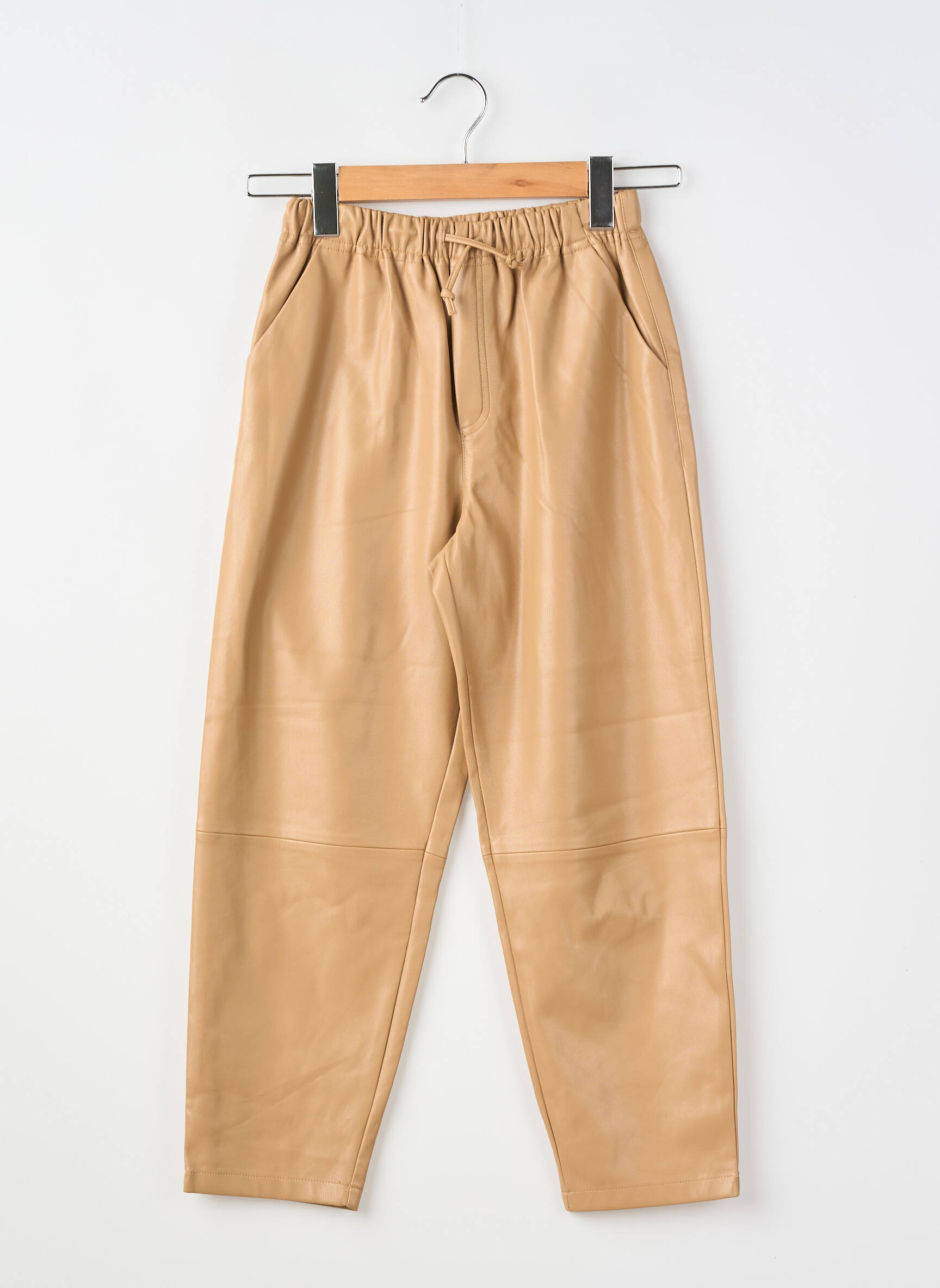 Pantalon droit coupe droite taille élastique beige ZARA fille