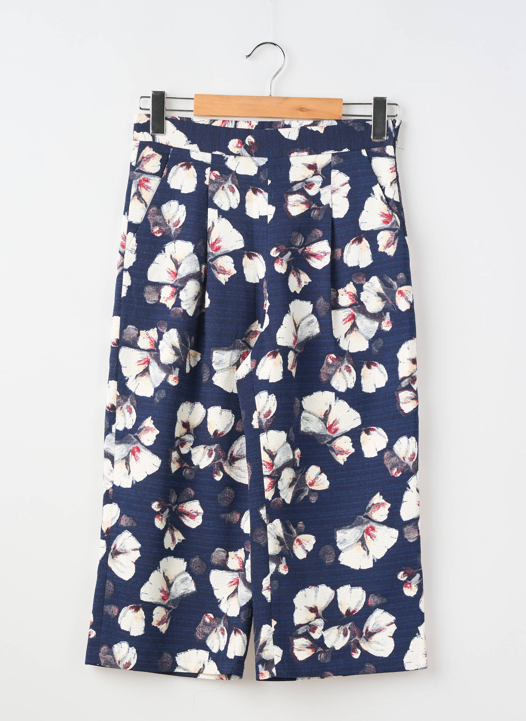 Pantacourt coupe droite taille normale bleu DAHLIA femme