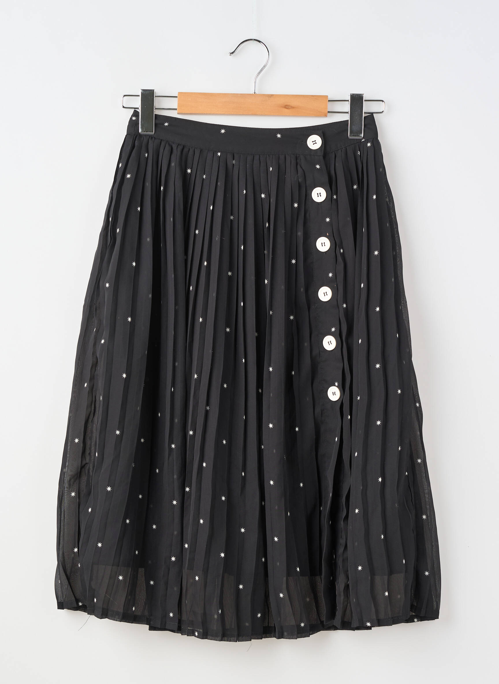 Jupe mi-longue coupe droite noir JOANIE femme