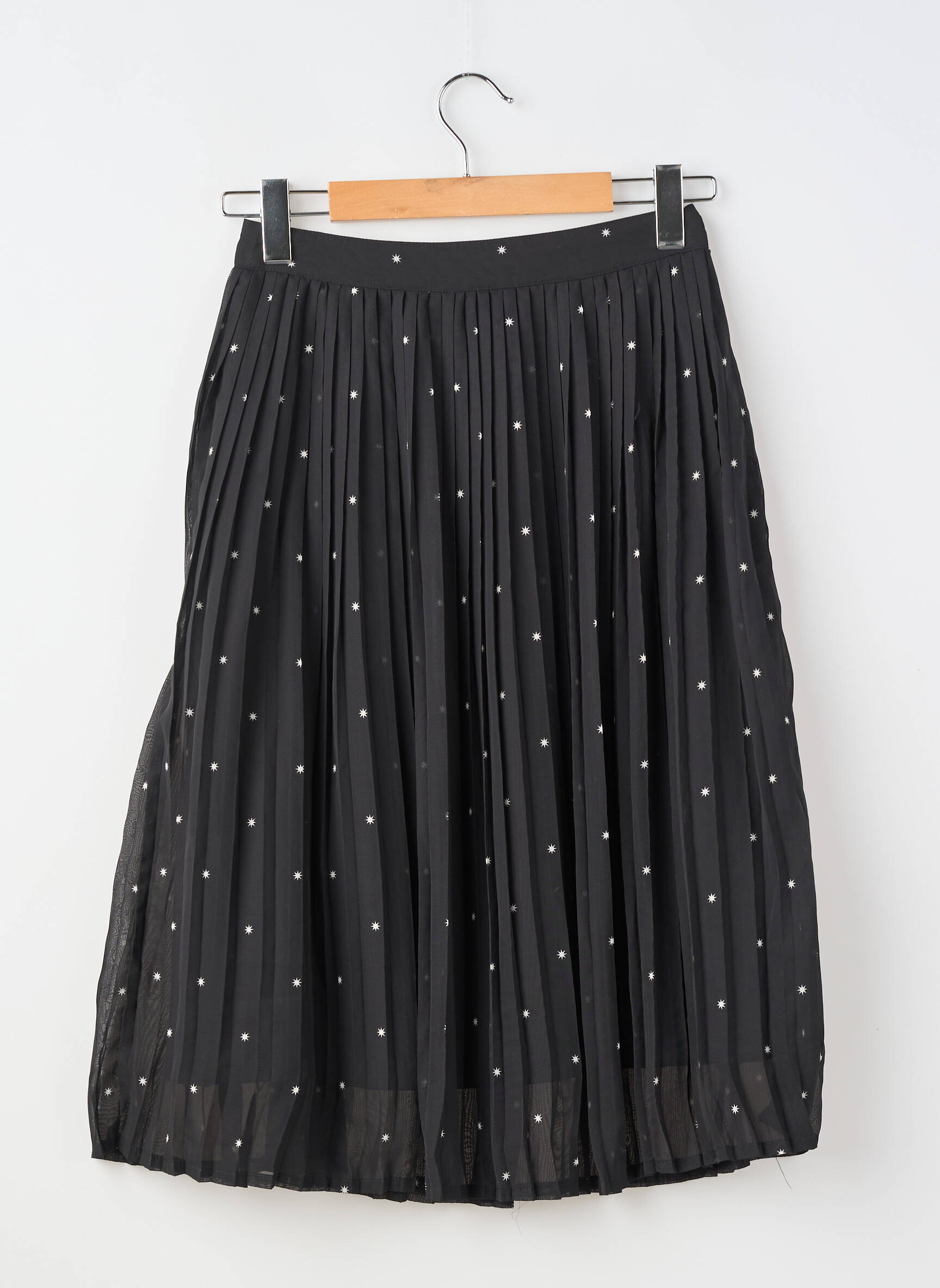 Jupe mi-longue coupe droite noir JOANIE femme