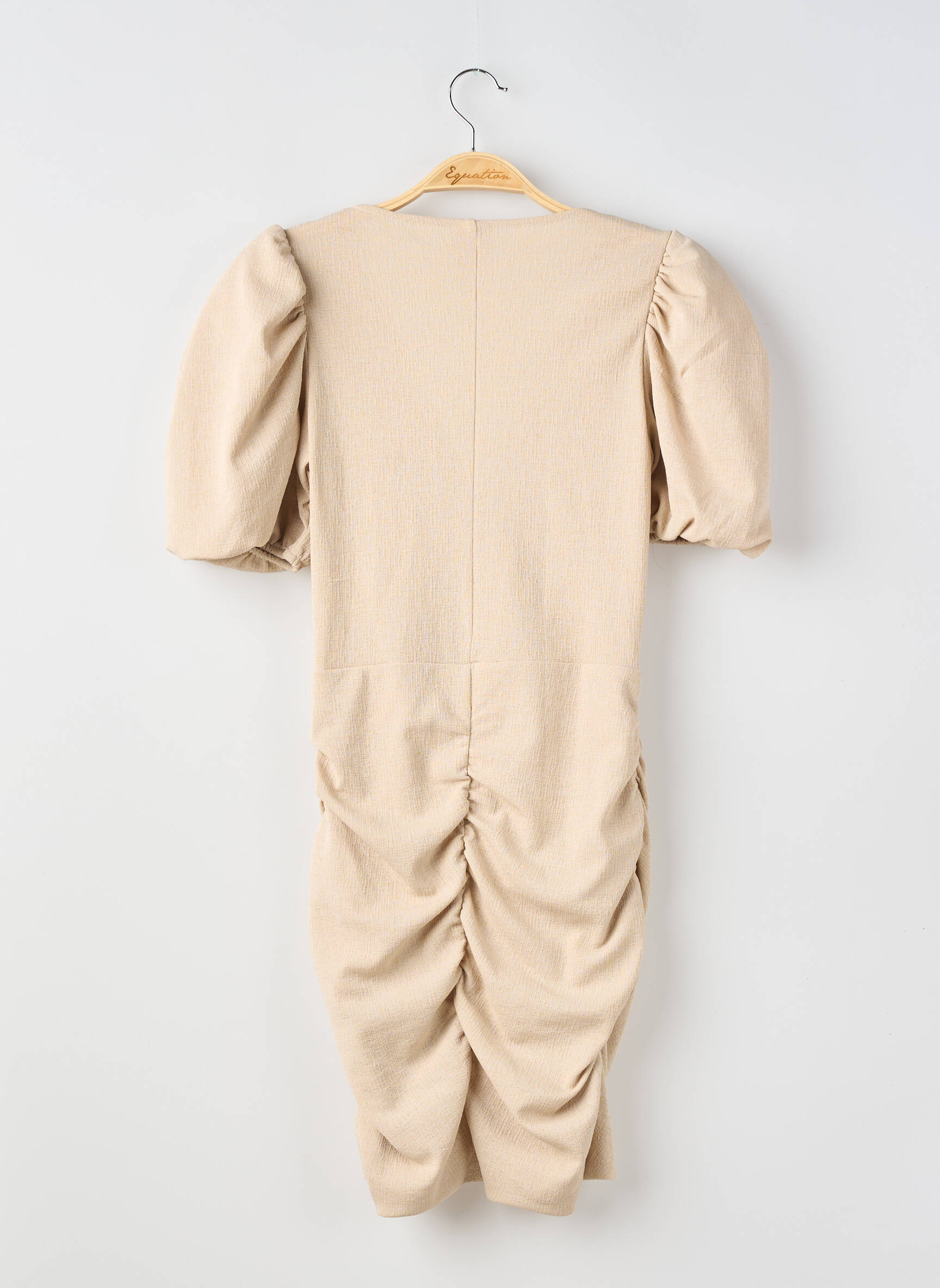 Robe courte manches courtes manches courtes beige H&M femme