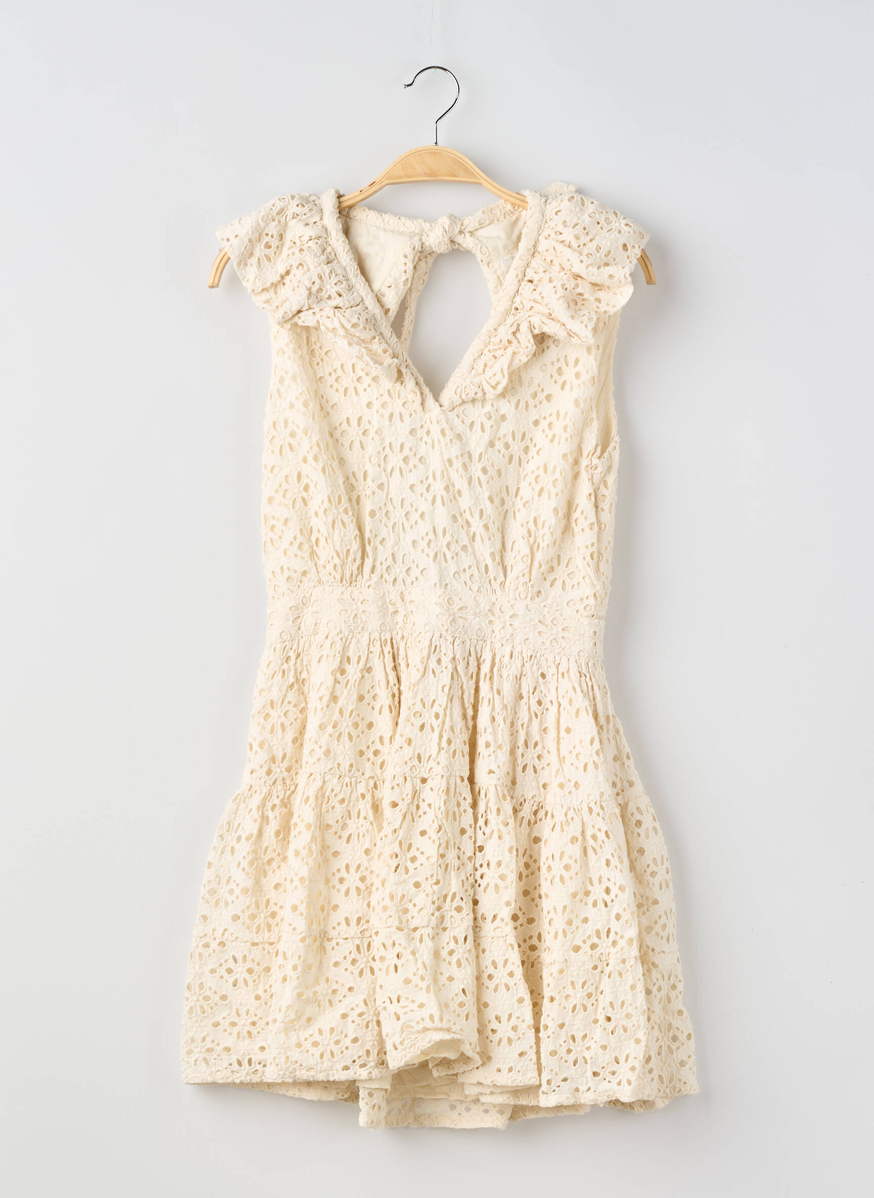 Robe courte manches courtes manches courtes beige STELLA & SUZIE femme
