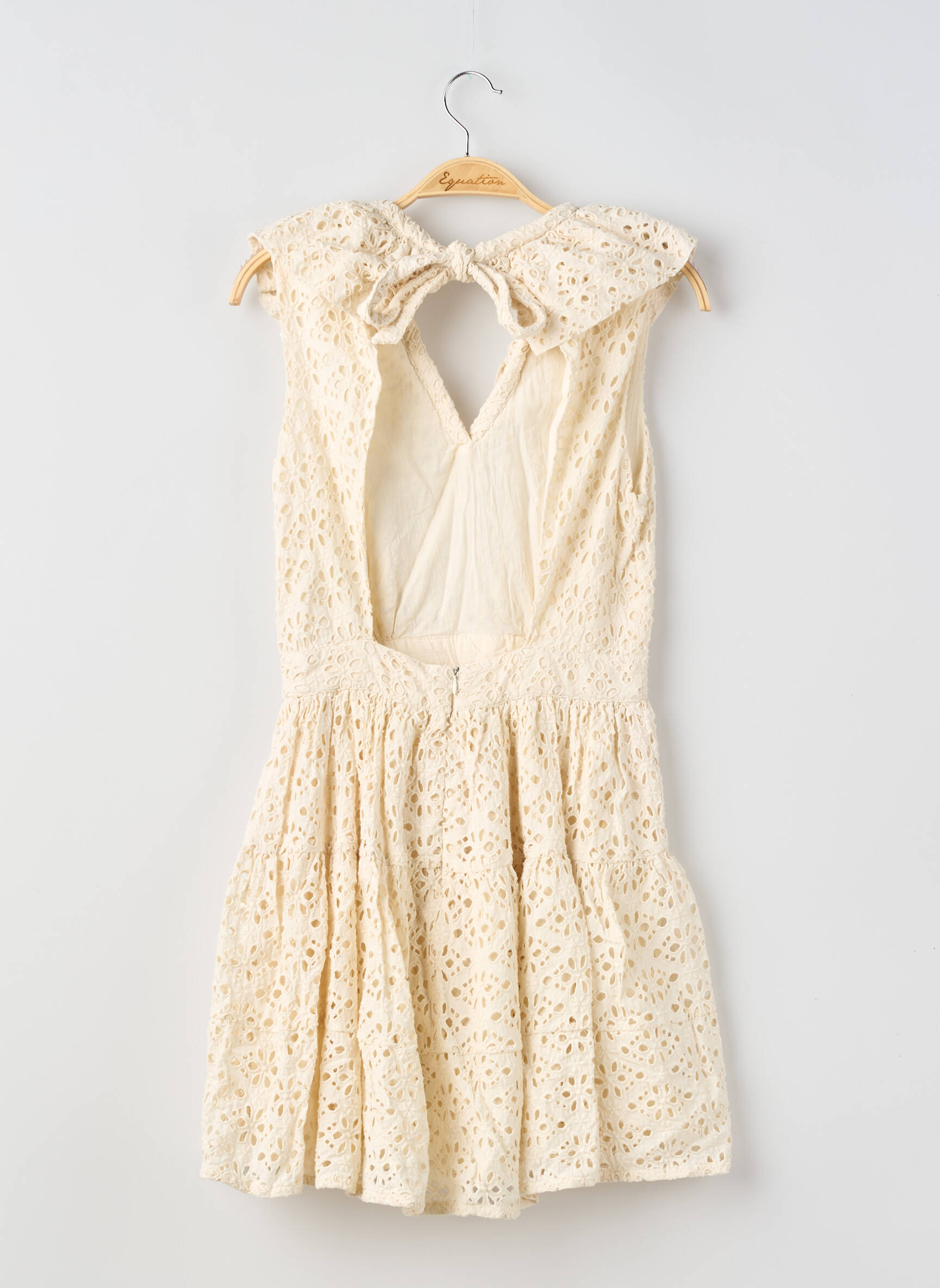 Robe courte manches courtes manches courtes beige STELLA & SUZIE femme