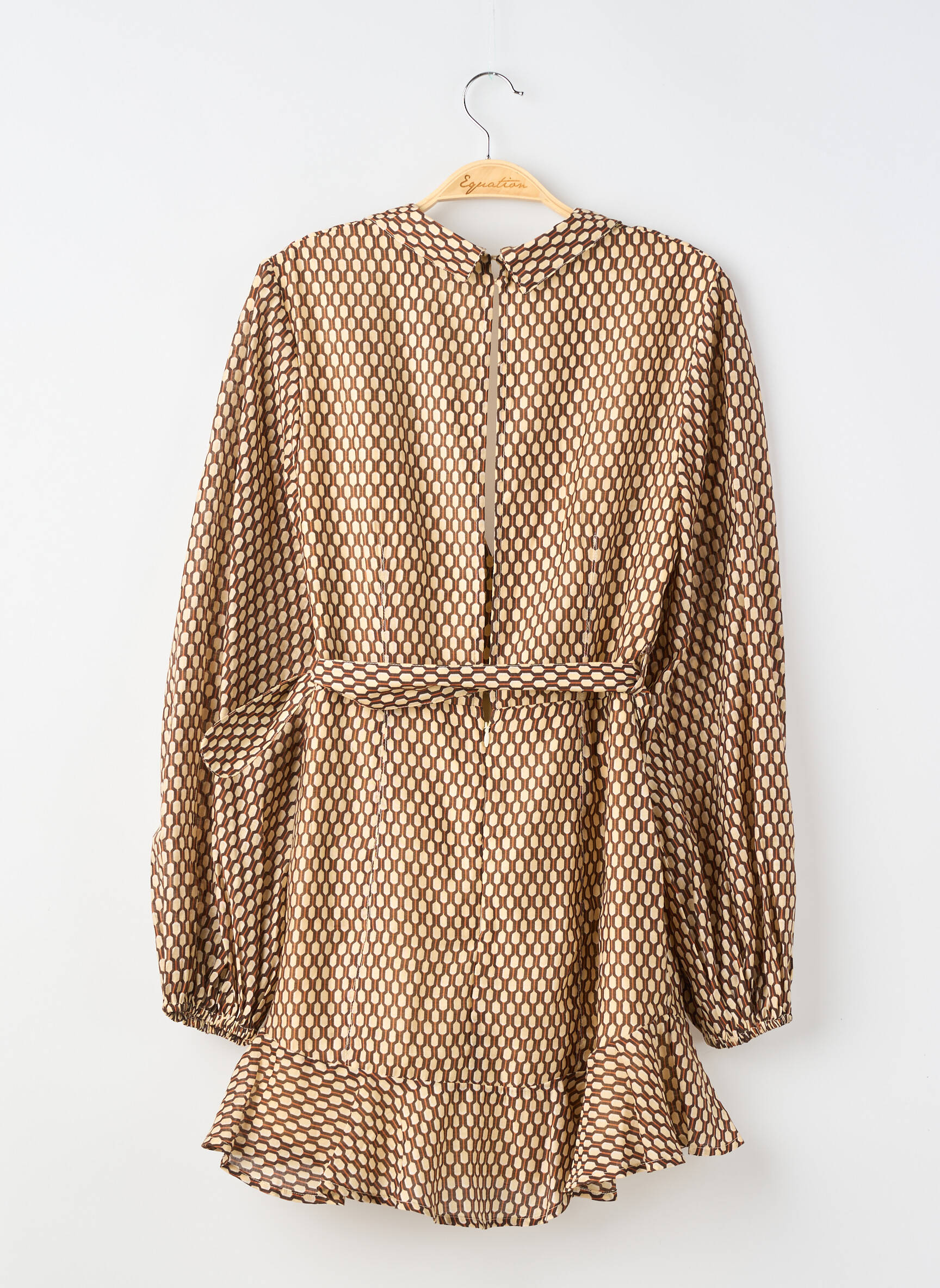 Robe courte manches longues manches longues marron ASOS femme