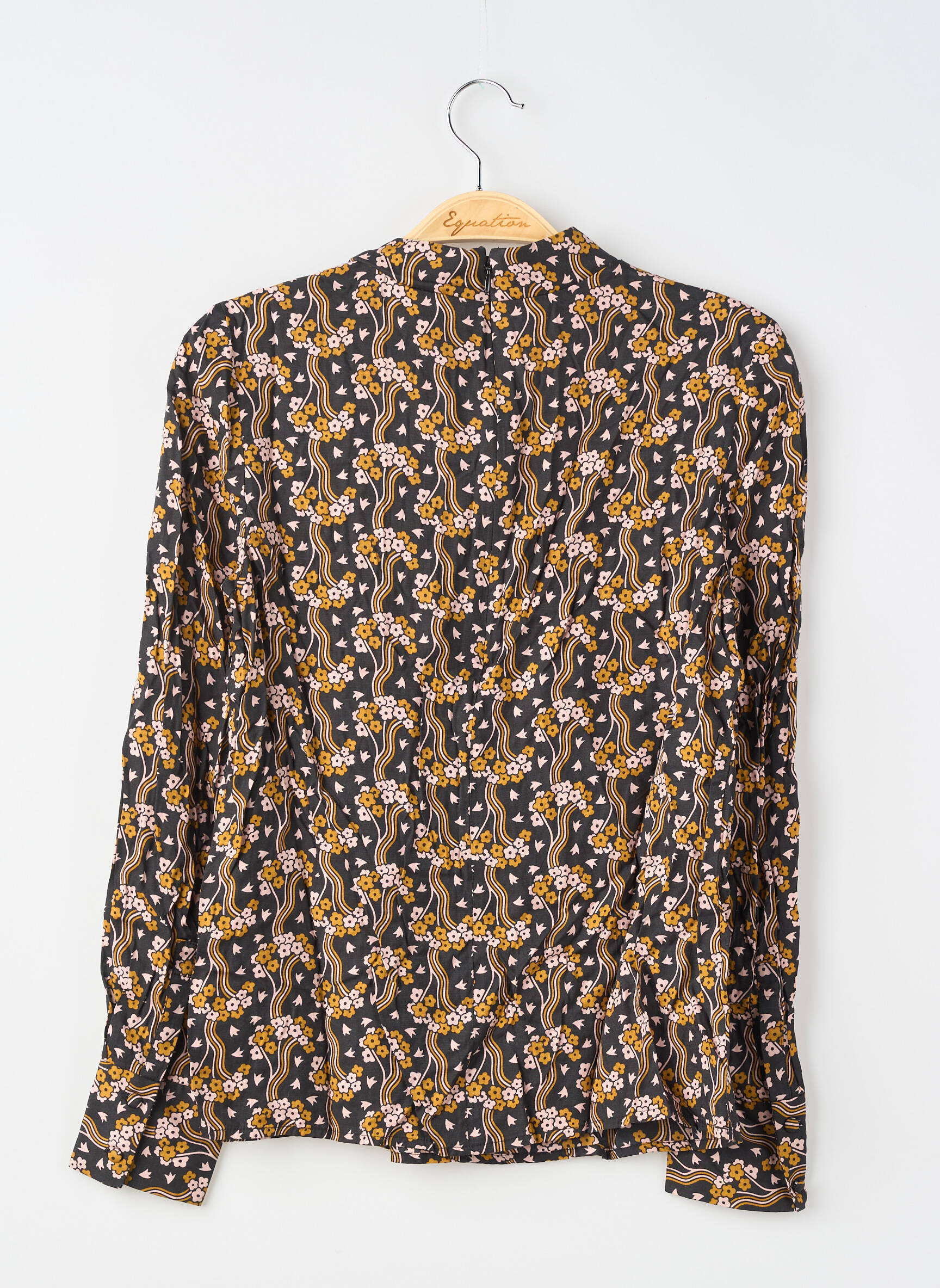 Blouse tissage popeline manches longues noir BODEN femme