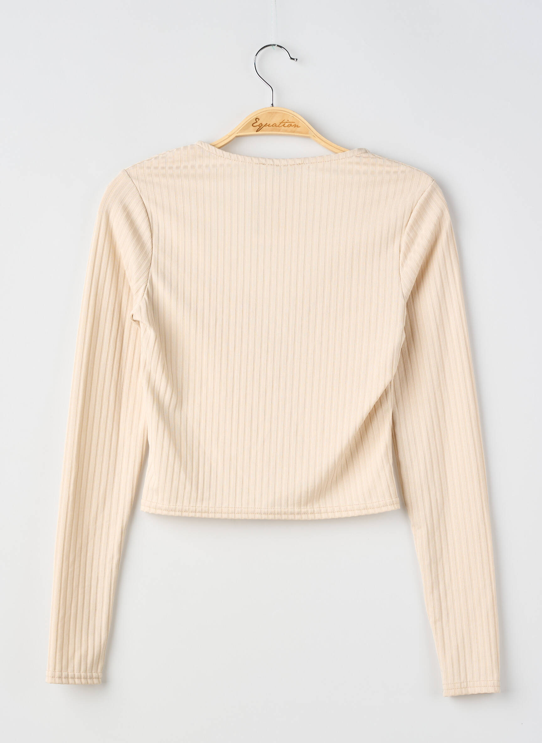Top stretch manches longues beige ASOS femme