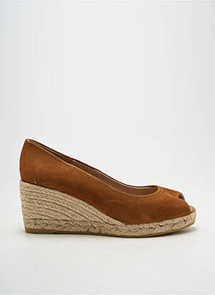 Espadrilles bout ouvert talon de 7 à 9cm marron KANNA femme