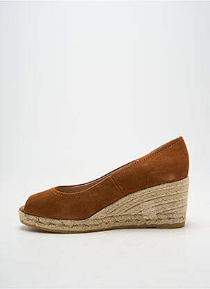 Espadrilles bout ouvert talon de 7 à 9cm marron KANNA femme