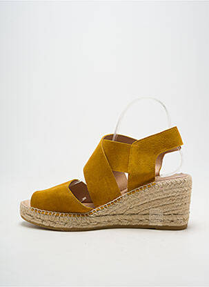 Espadrilles bout ouvert talon de 7 à 9cm jaune KANNA femme
