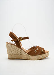Espadrilles fermeture boucle(s) talon de 7 à 9cm marron KANNA femme