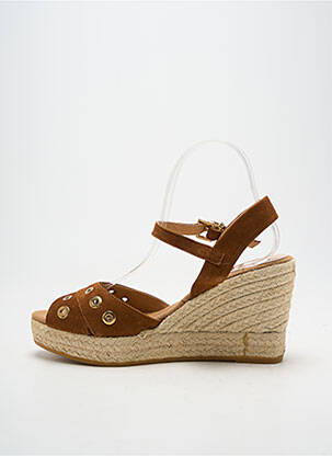 Espadrilles fermeture boucle(s) talon de 7 à 9cm marron KANNA femme
