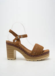 Sandales/nu pieds fermeture boucle(s) talon de 7 à 9cm marron CARMELA femme