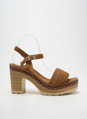 Sandales/nu pieds fermeture boucle(s) talon de 7 à 9cm marron CARMELA femme