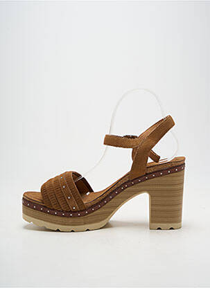 Sandales/nu pieds fermeture boucle(s) talon de 7 à 9cm marron CARMELA femme